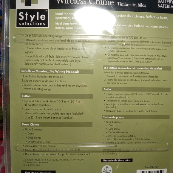 WIRLESS CHIME DOORBELL NEW - Picture 2 of 2